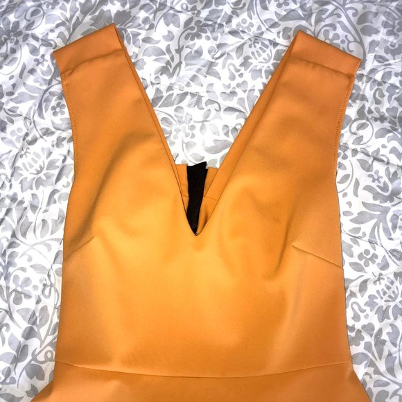 Zara Orange V-neck Dress Small - Picture 6 of 7